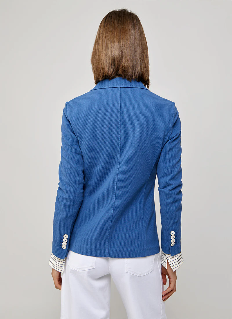 Oxford Garment Dyed 2 Button Pocket Slim Fit Blazer - Image 2