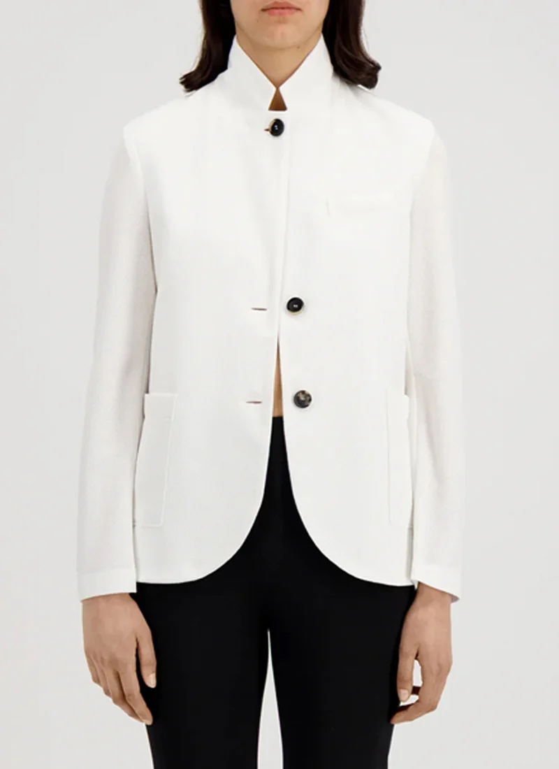 Stand Up Collar Honeycomb Blazer