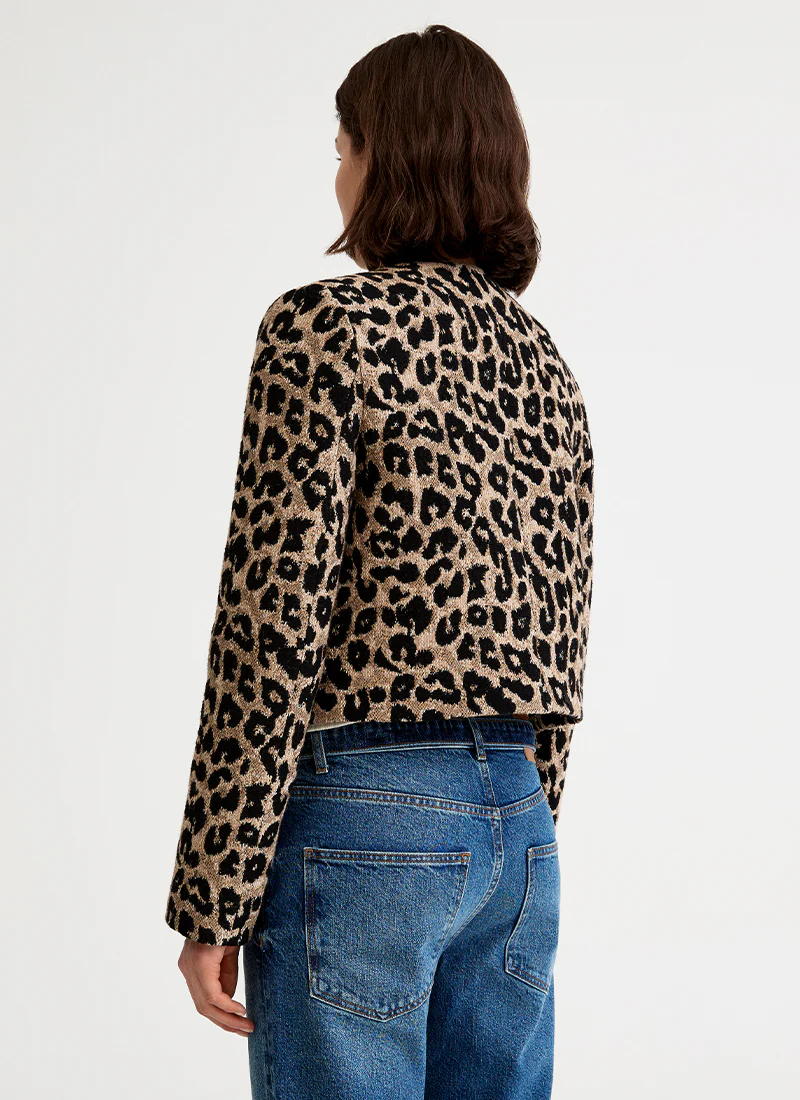 Collarless Double Breasted Mini Jacket - Image 2