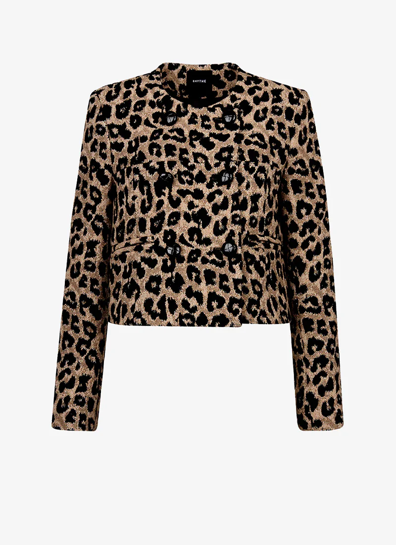 Collarless Double Breasted Mini Jacket - Image 4