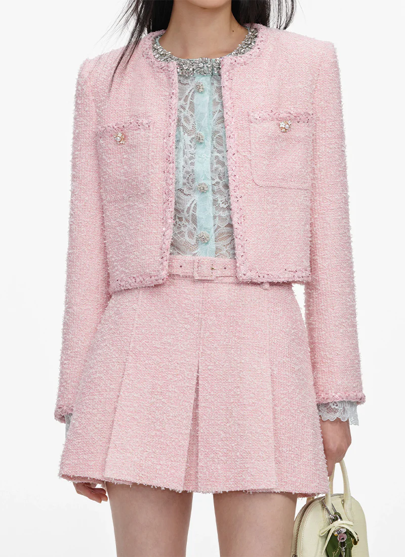 Pink Boucle Jacket - Image 5
