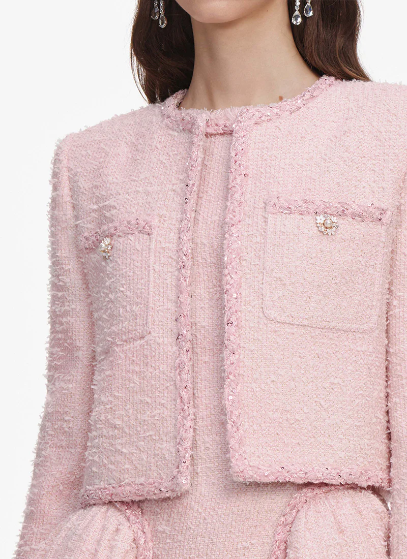 Pink Boucle Jacket - Image 6