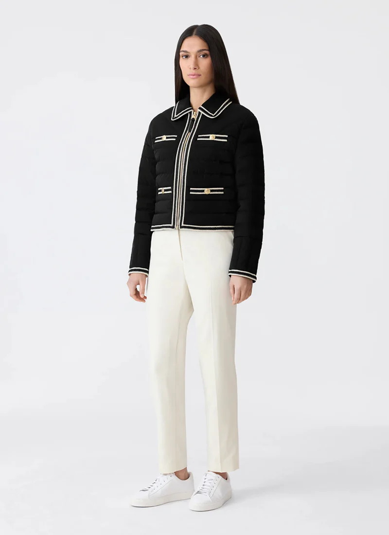 Petunia Crocheted Trim Down Jacket