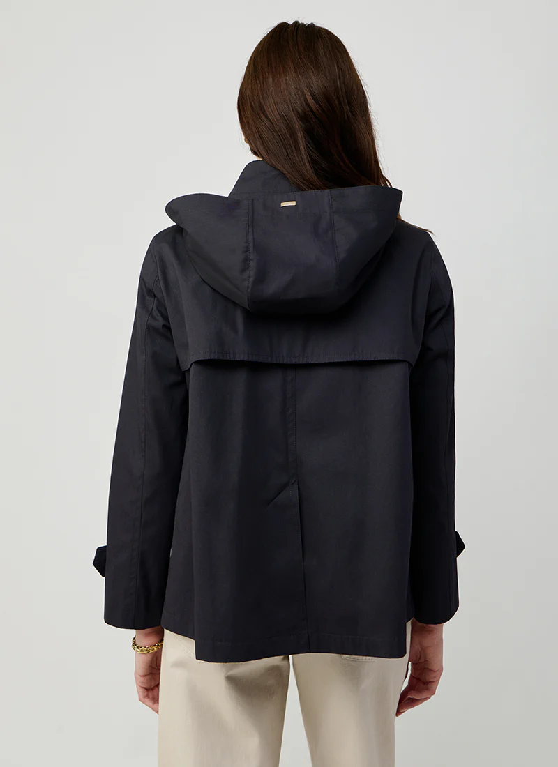 Short Cotton Hood Trench Coat - Image 2