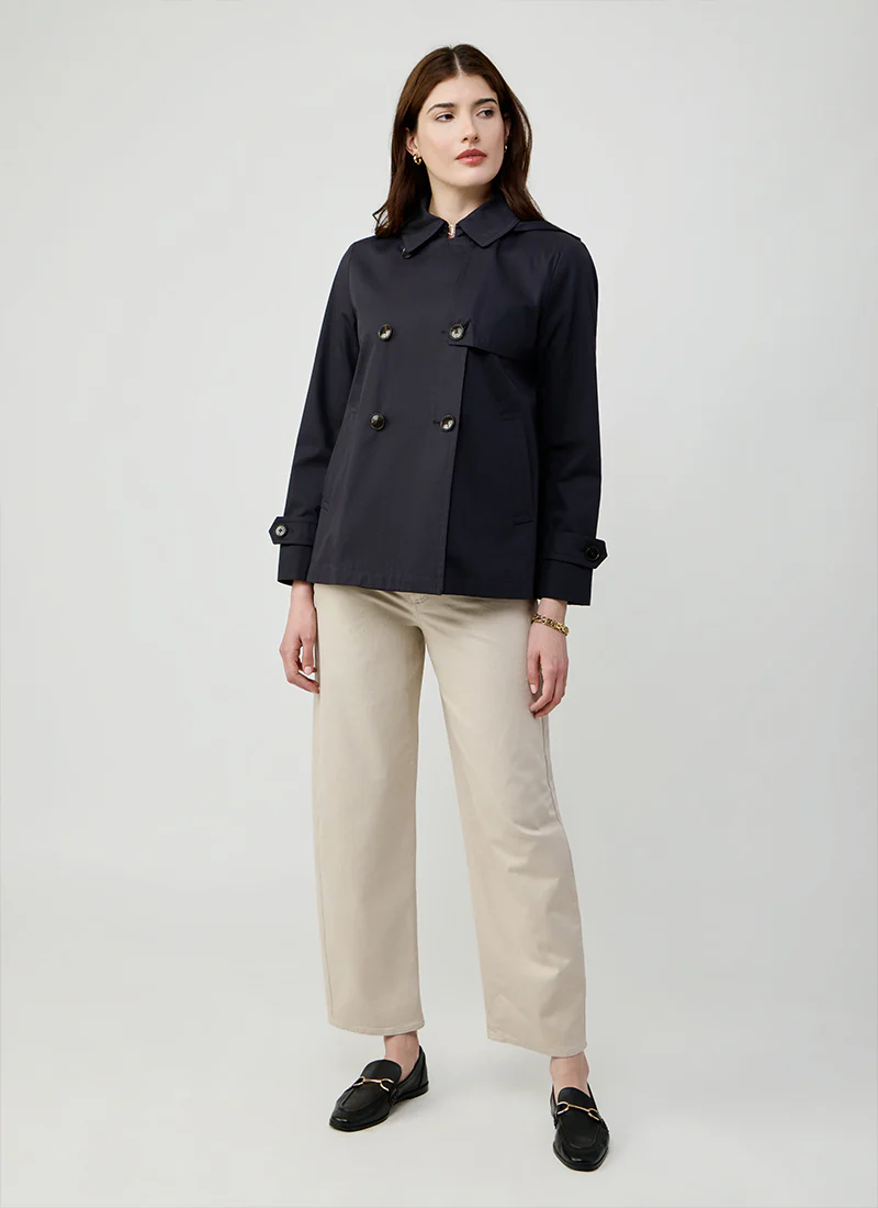 Short Cotton Hood Trench Coat - Image 4