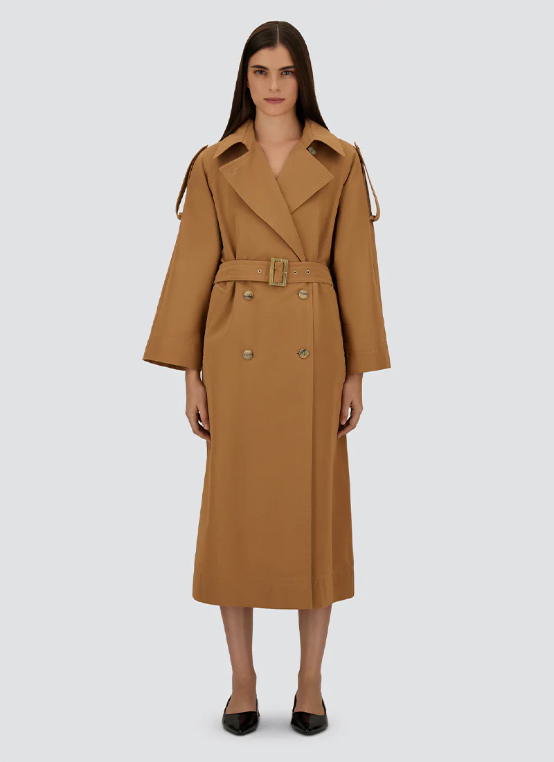 Nylon Gabardine Trench Coat
