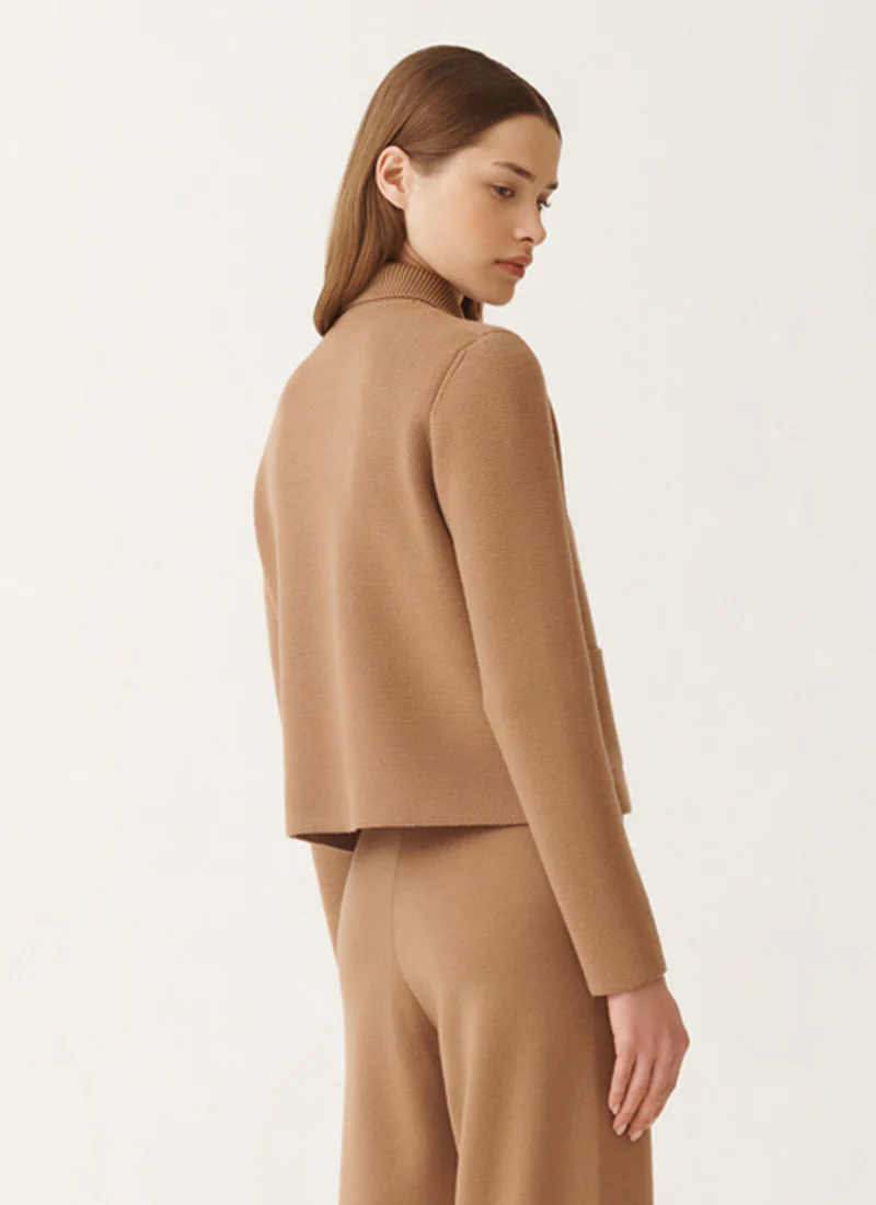 Merino Single Breasted Knit Jacket - Image 3