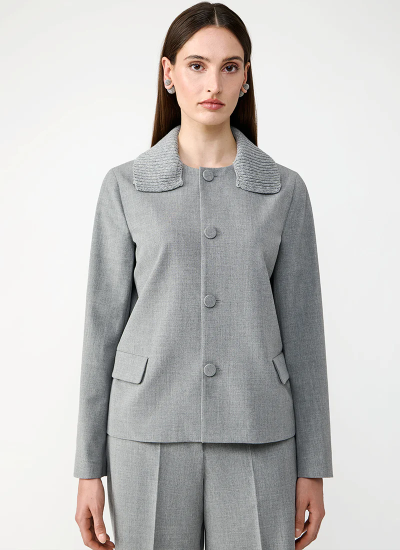Tecno Jacket With Knit Collar - Image 4