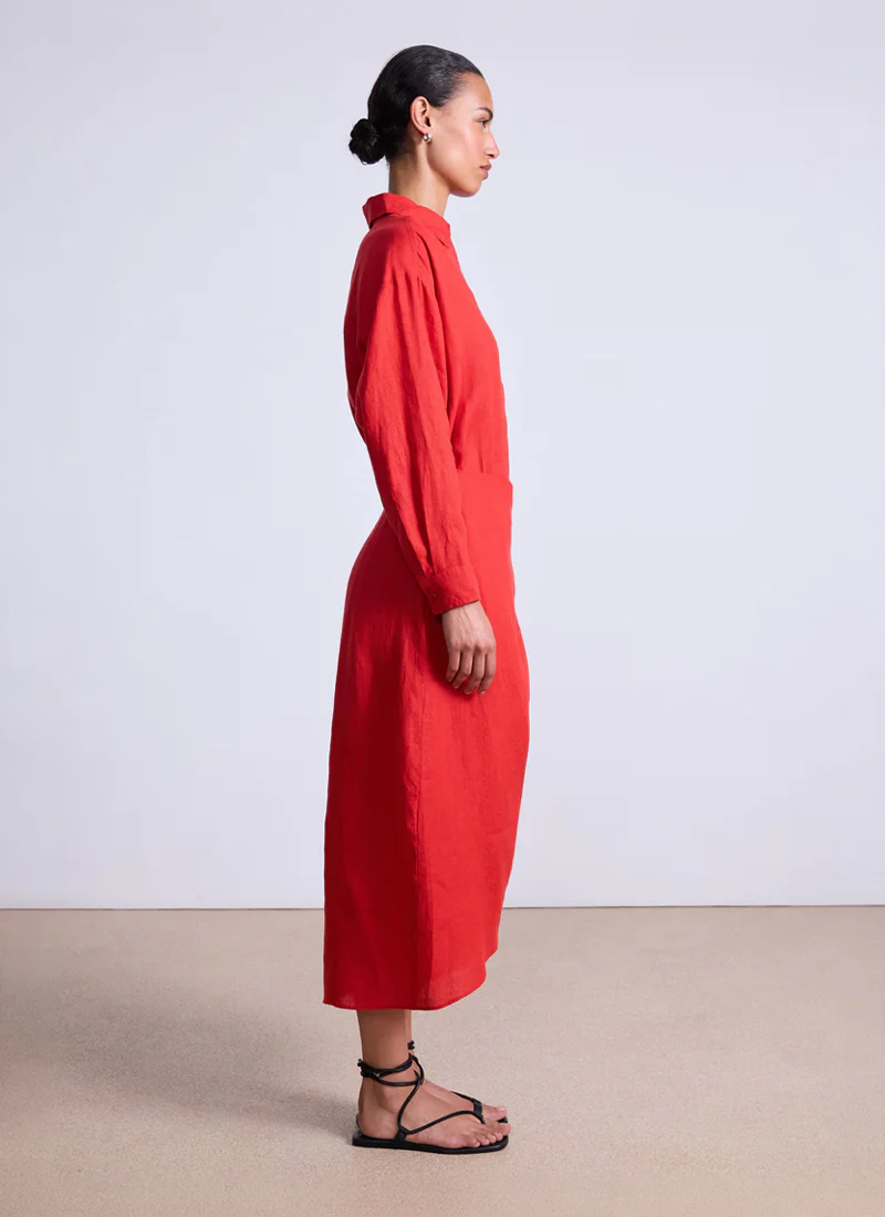 Alessandra Linen Sarong Shirt Dress - Image 3