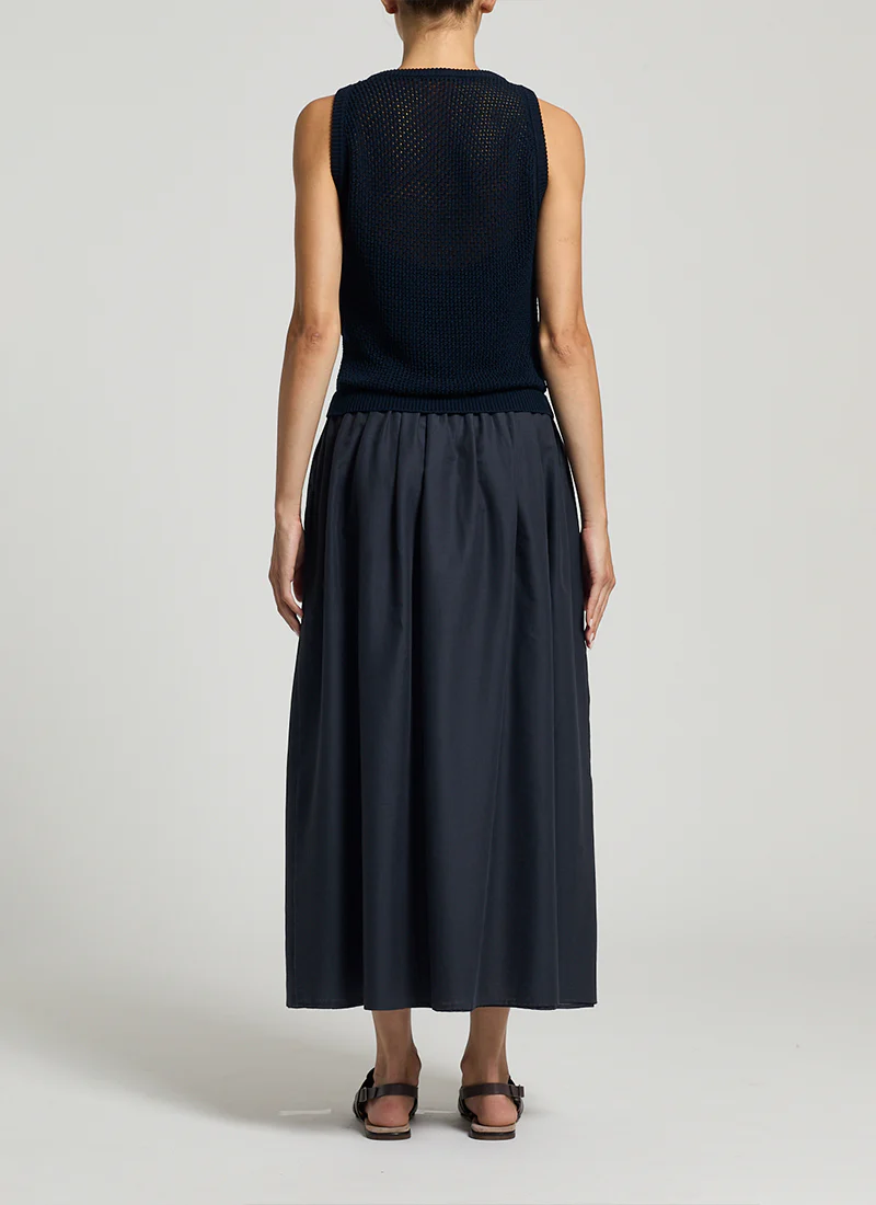 Bi-Material Cotton Knit Midi Dress - Image 4