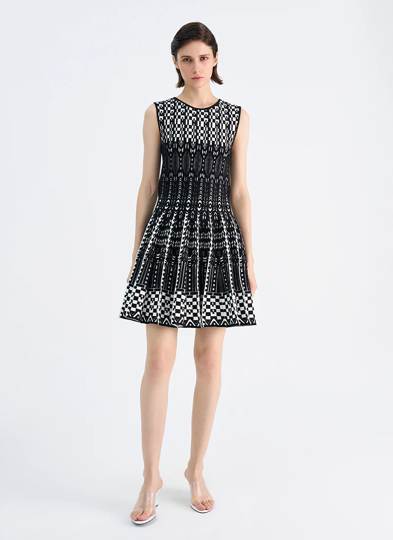 Checkered Jacquard Sleeveless