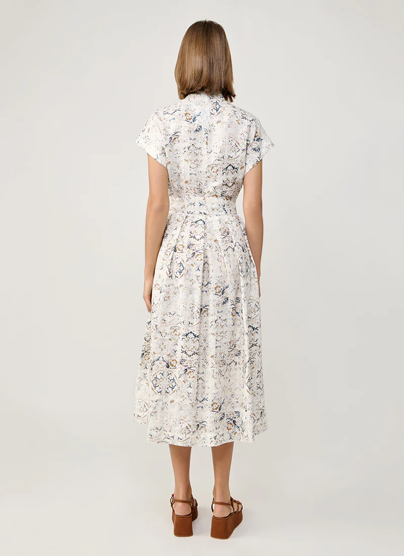 Linen Printed Belted Dress - Image 2