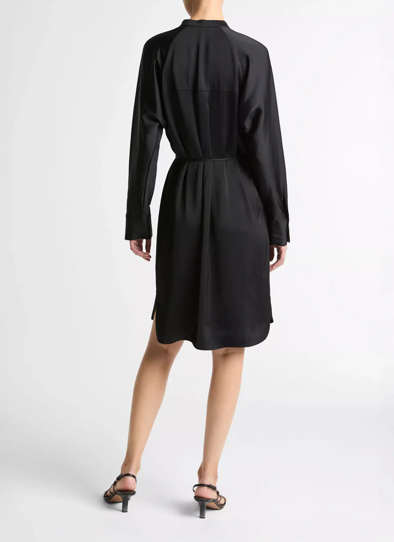 Long Sleeve Band Collar Dress - Image 2