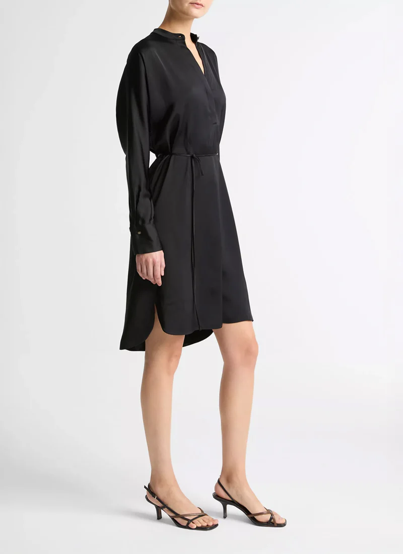 Long Sleeve Band Collar Dress - Image 3