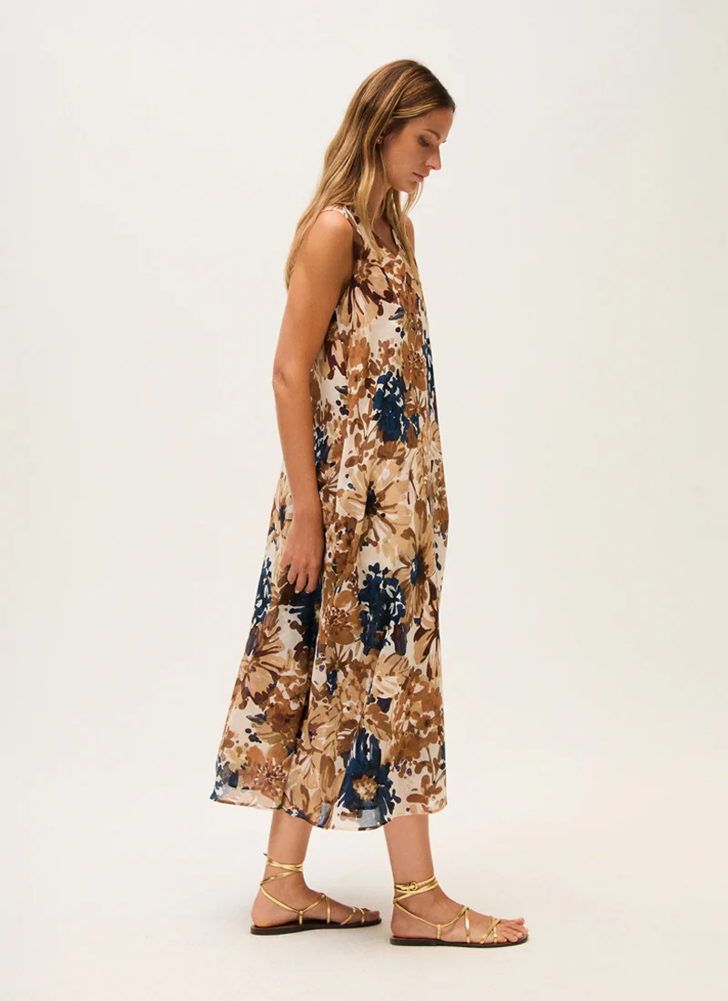 Printed Cotton Voile Sleeveless Dress - Image 2