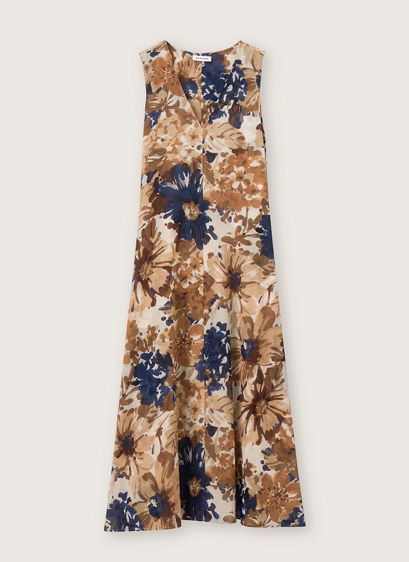 Printed Cotton Voile Sleeveless Dress - Image 5