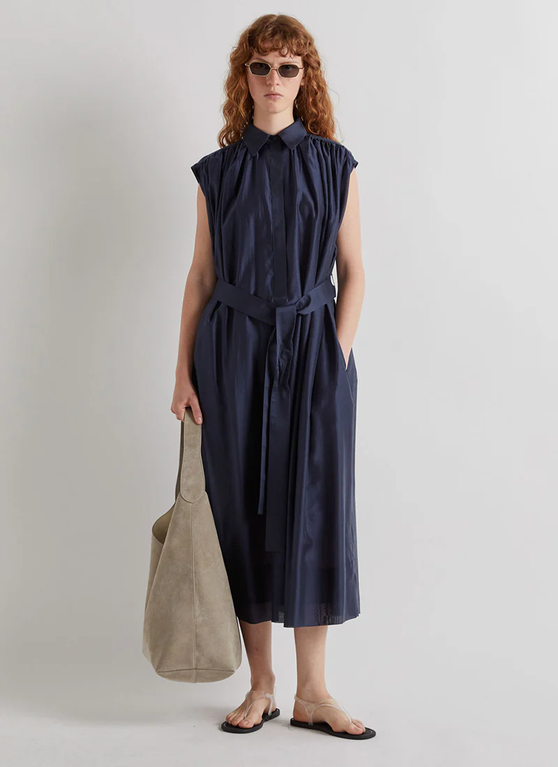 Sleeveless Belted Midi Dress