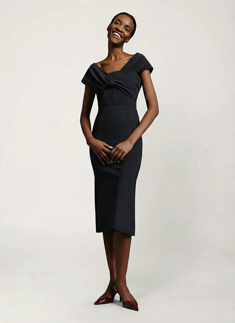 Hurley Twist Front Midi Dress