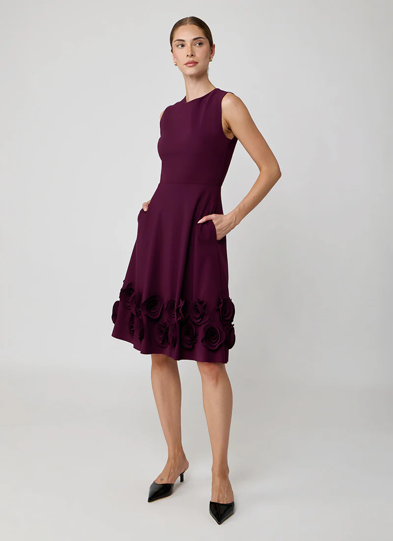 Wright Sleeveless Dress With Floral Applique - Image 5