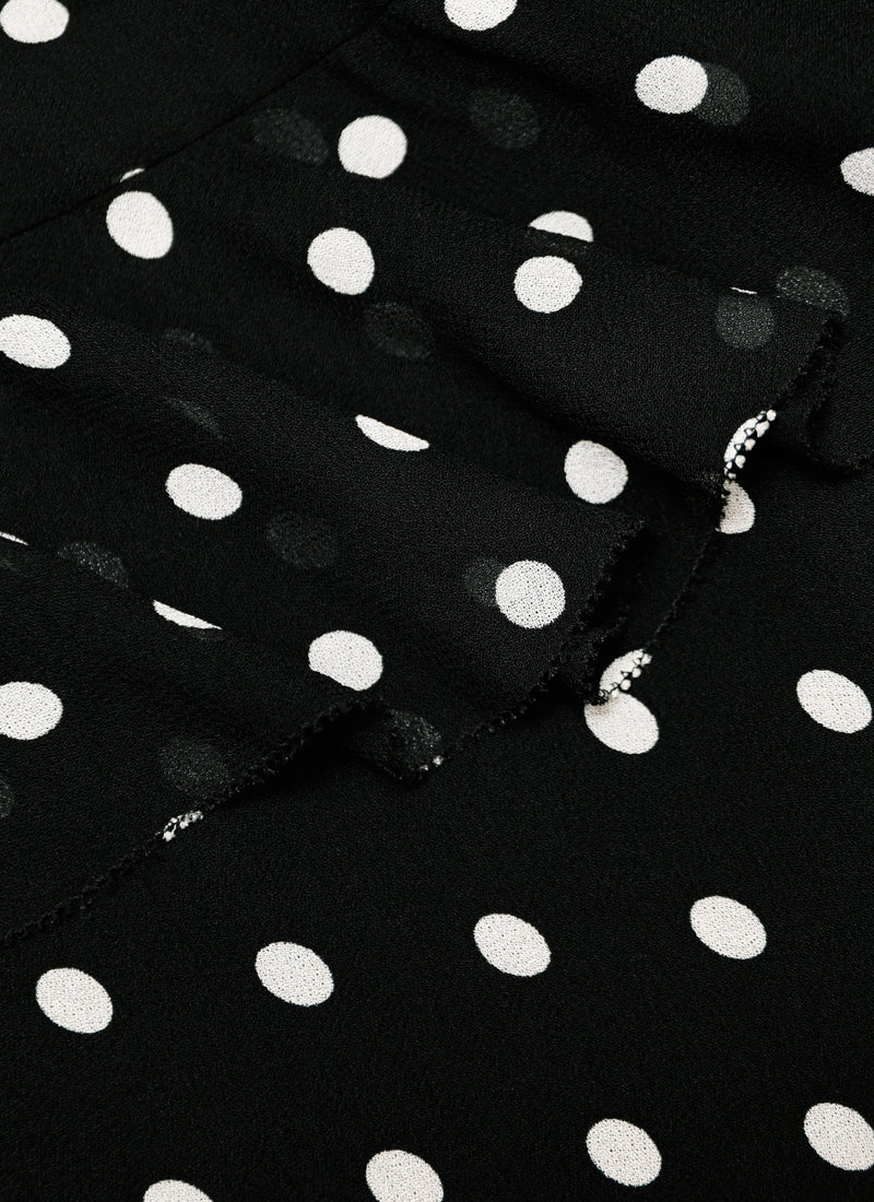 Black Polka Dot Georgette Maxi Dress - Image 5