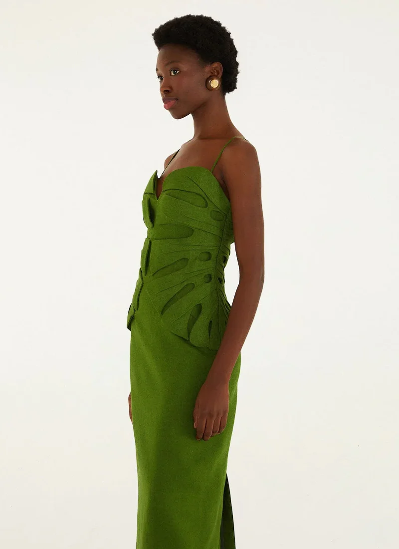 Monstera Leaf Midi Dress - Image 5