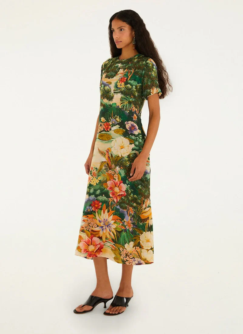Oriental Garden Short Sleeve Dress - Image 4