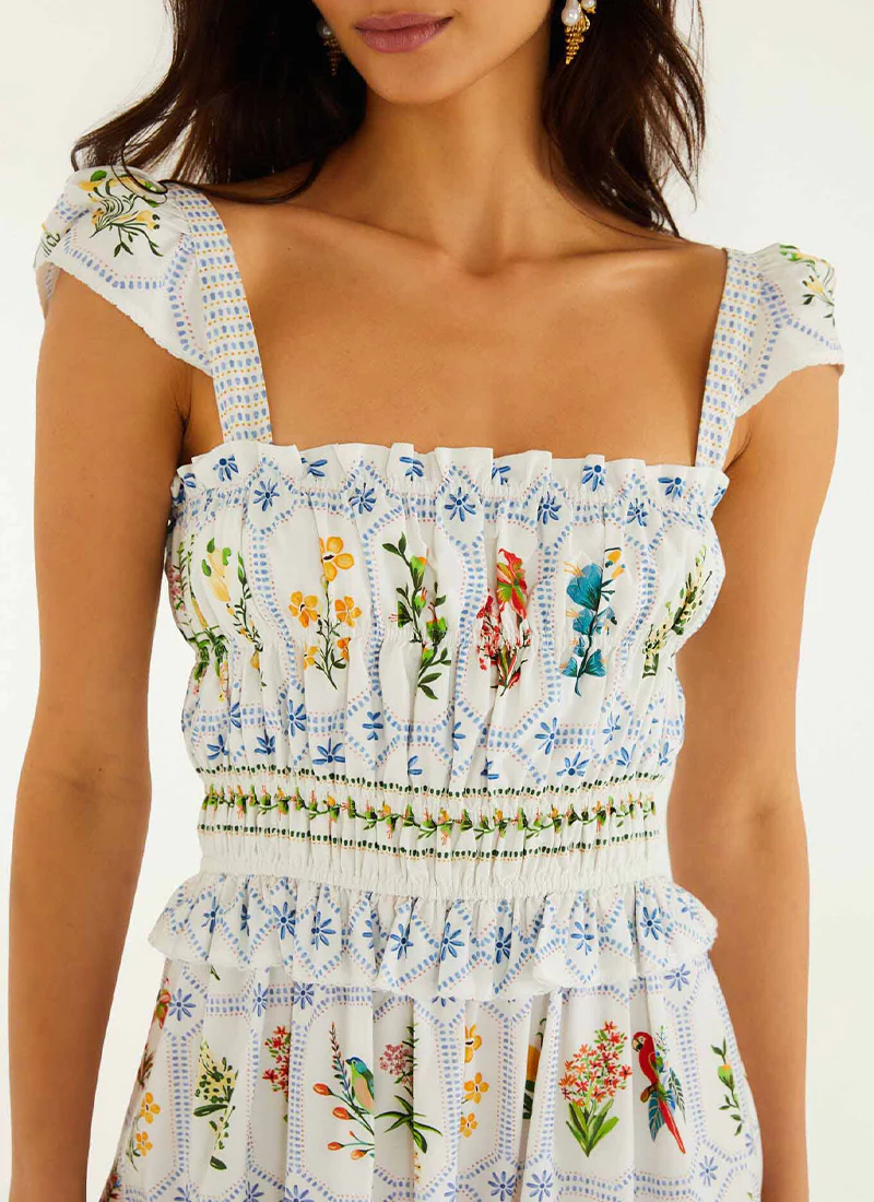 Tropical Porcelain Cotton Maxi Dress - Image 2