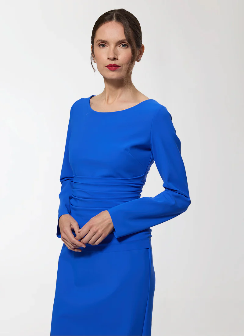 Adolphos Ruched Long Sleeve Dress - Image 3