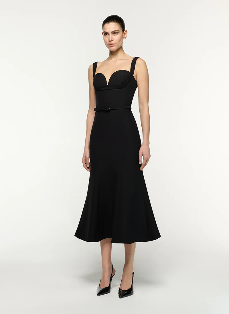 Belted Fit And Flare Midi Dress - Image 3
