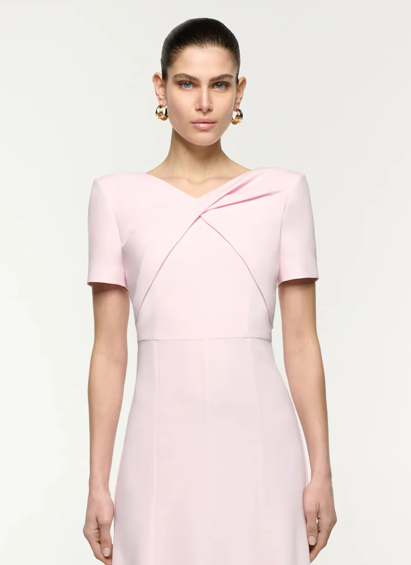 Belted Twist Drape Midi Dress - Image 4