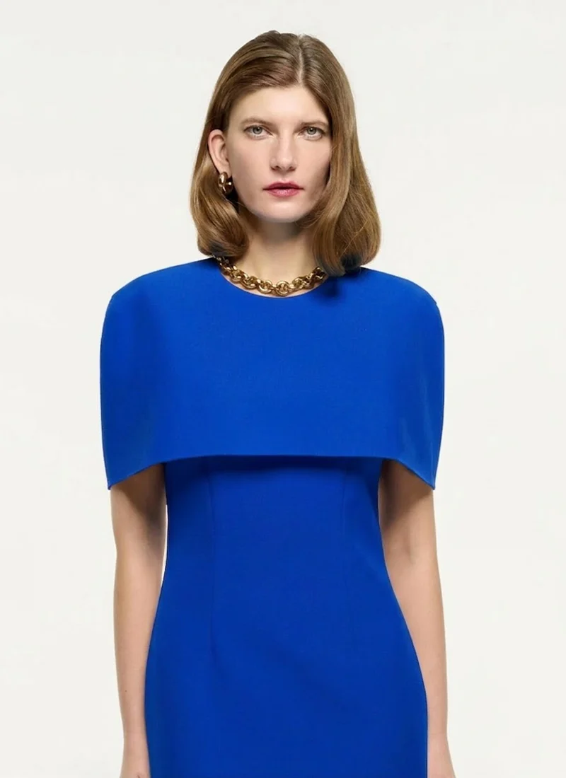 Cape Crepe Midi Dress - Image 2
