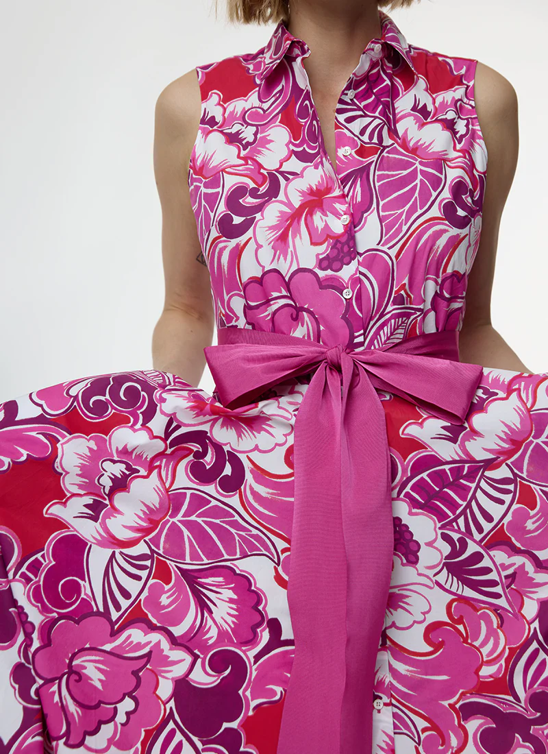 Caryl Printed Sleeveless Shirt Dress - Image 3