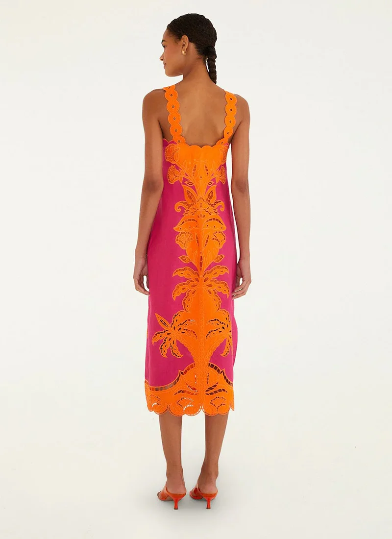 Cutwork Sleeveless Midi Dress - Image 3
