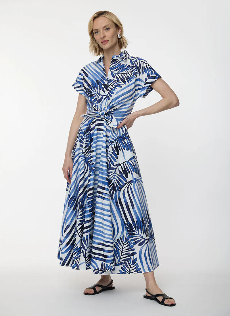 Drareen Tied Waist Shirt Dress