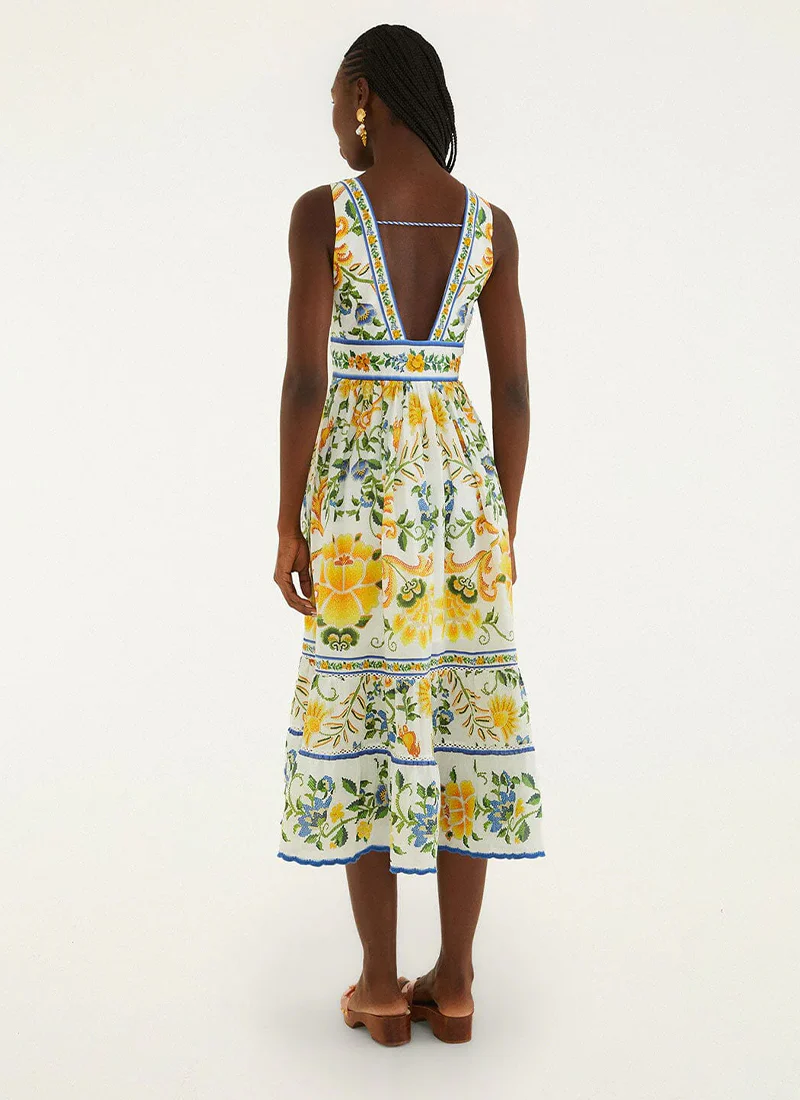 Emily Floral Tapestry Midi Dress - Image 3