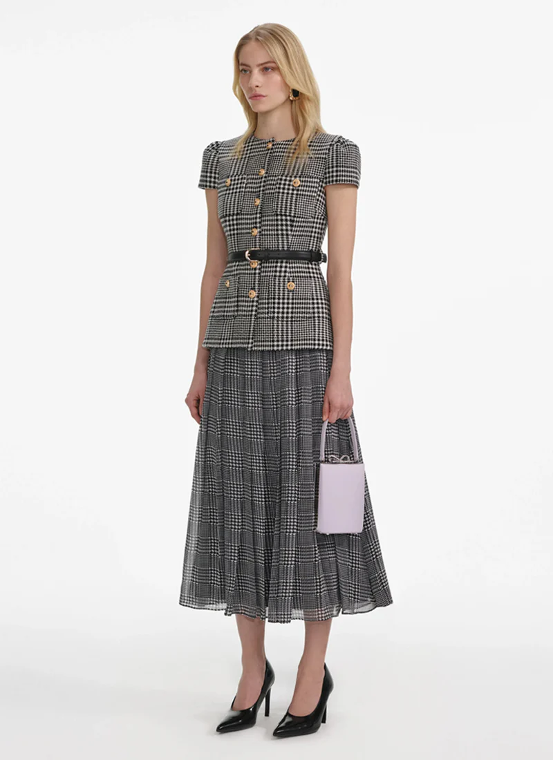 Houndstooth Tailored Midi Dress - Image 2