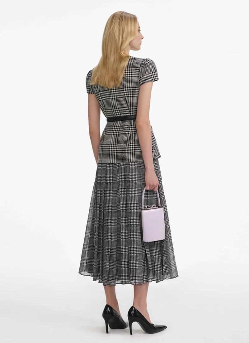 Houndstooth Tailored Midi Dress - Image 3