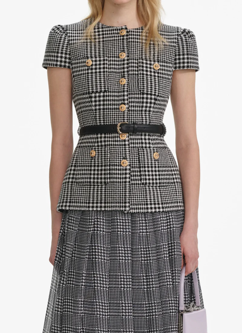 Houndstooth Tailored Midi Dress - Image 4