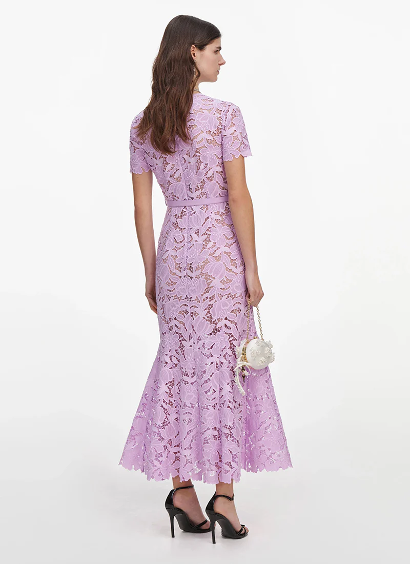 Lilac Lace Midi Dress - Image 2