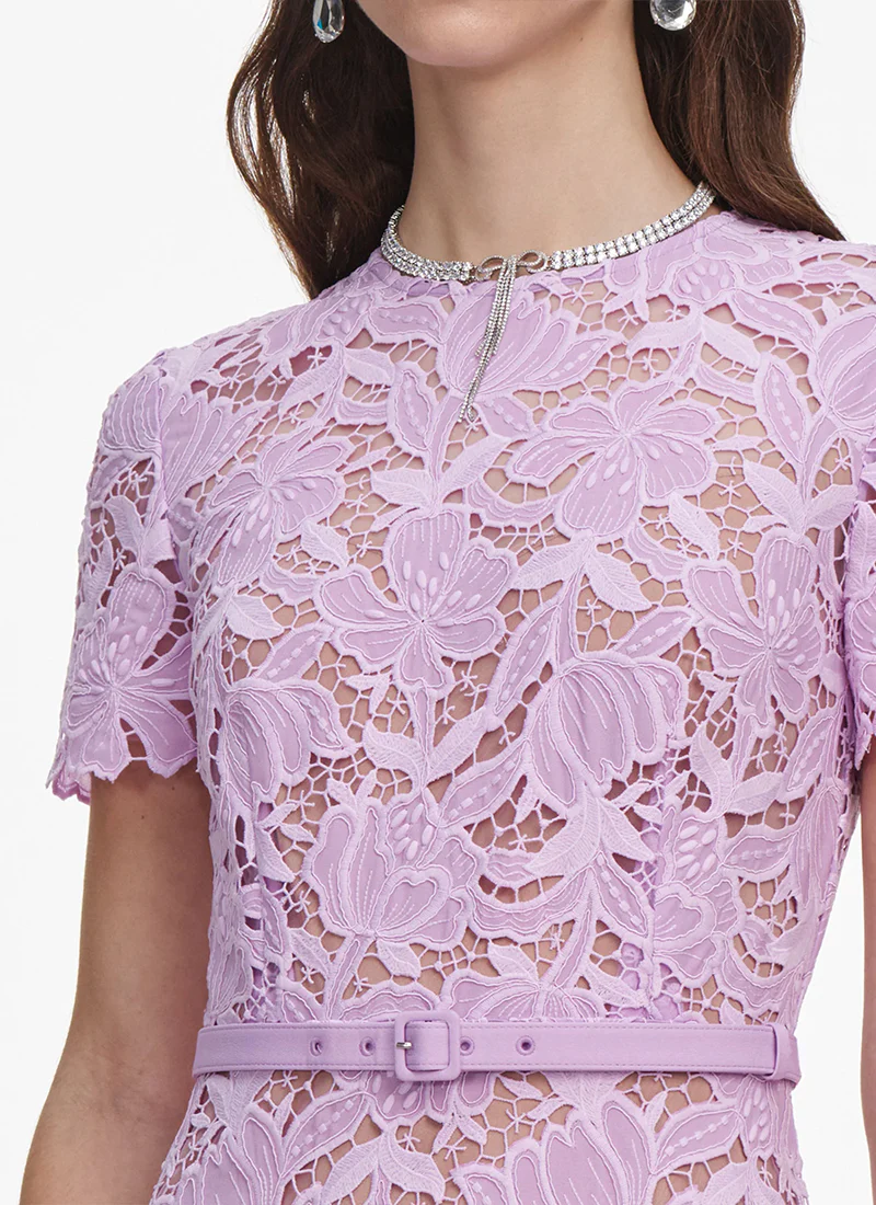 Lilac Lace Midi Dress - Image 5
