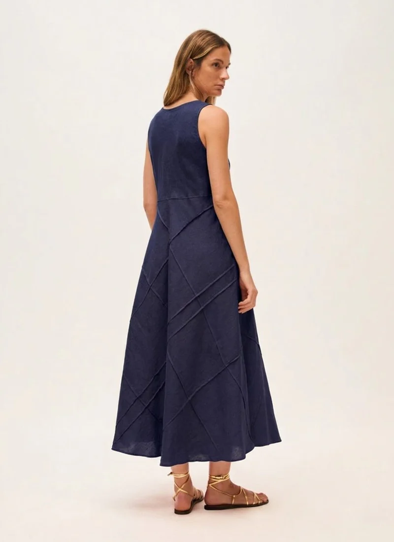Linen Midi Tank Dress - Image 2