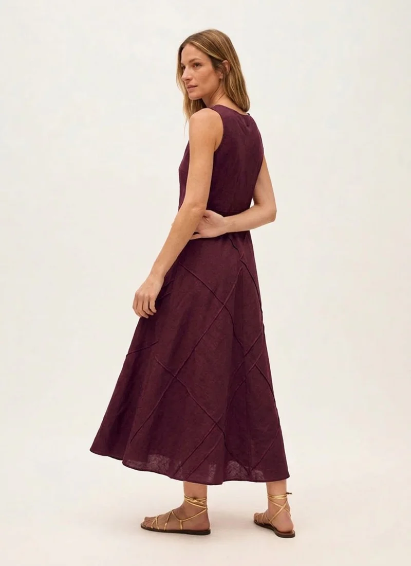 Linen Midi Tank Dress - Image 2
