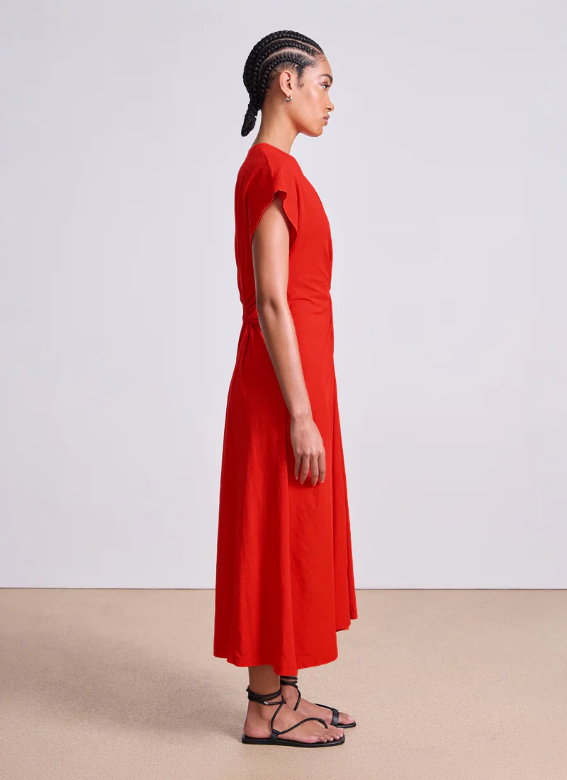 Volta Twist Cotton Midi Dress - Image 3