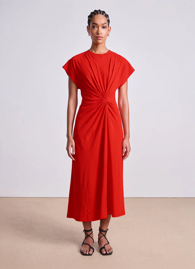 Volta Twist Cotton Midi Dress - Image 4
