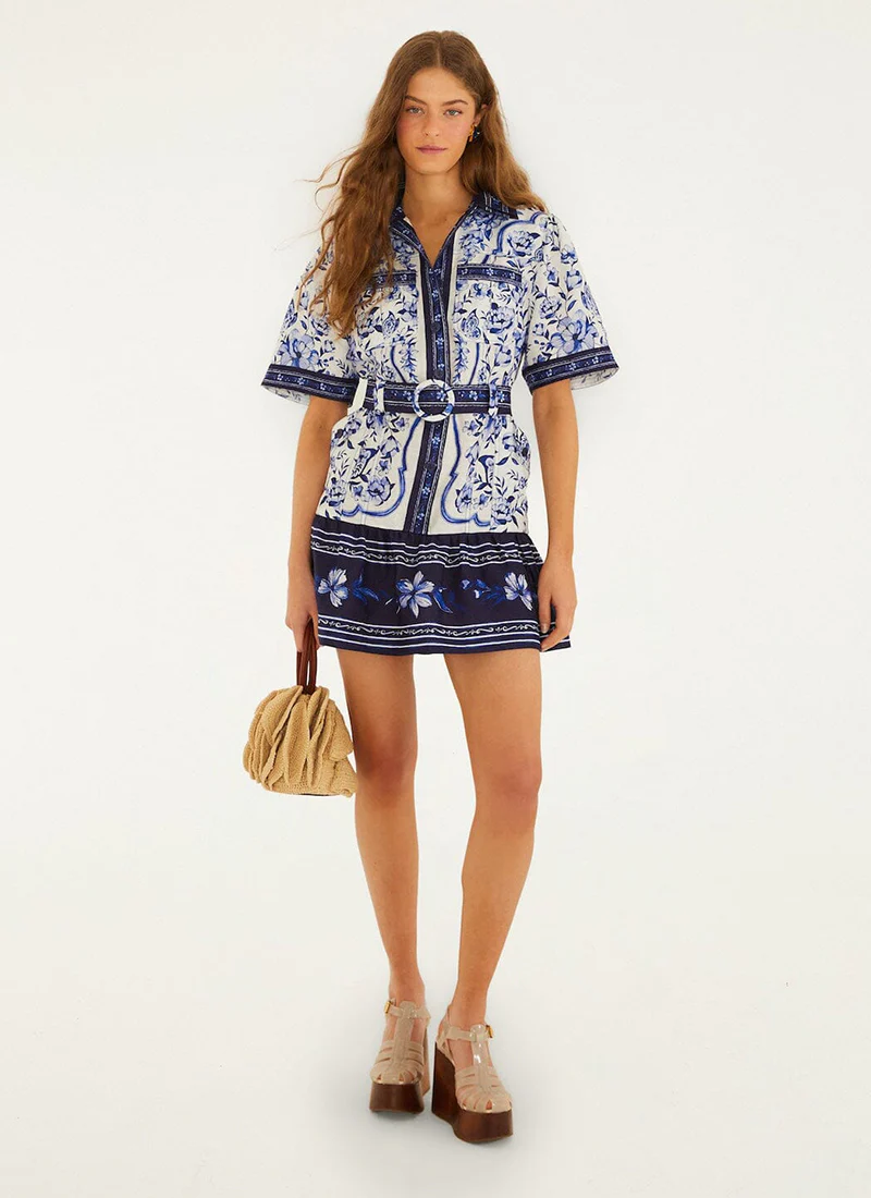 Porcelain Garden Off-white Mini Dress