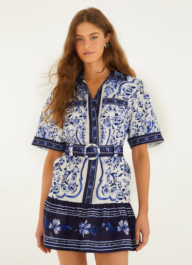 Porcelain Garden Off-white Mini Dress - Image 2