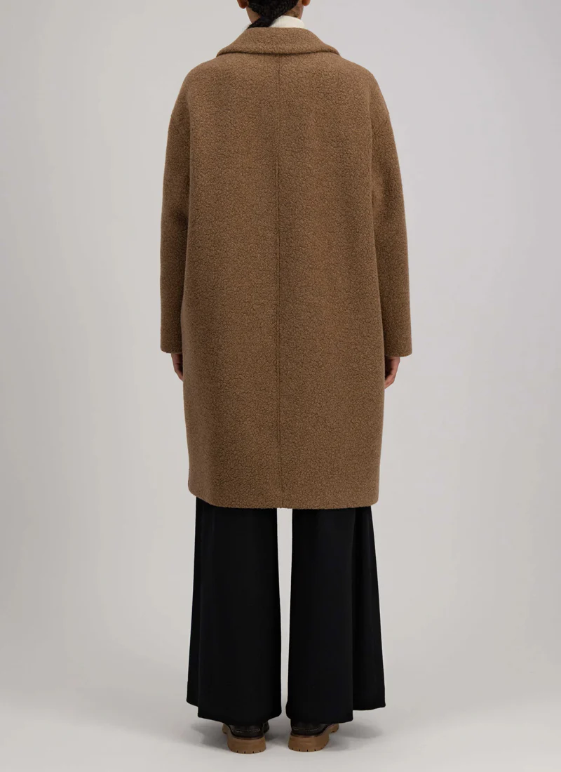 Drop Shoulder Double Boucle Coat - Image 2