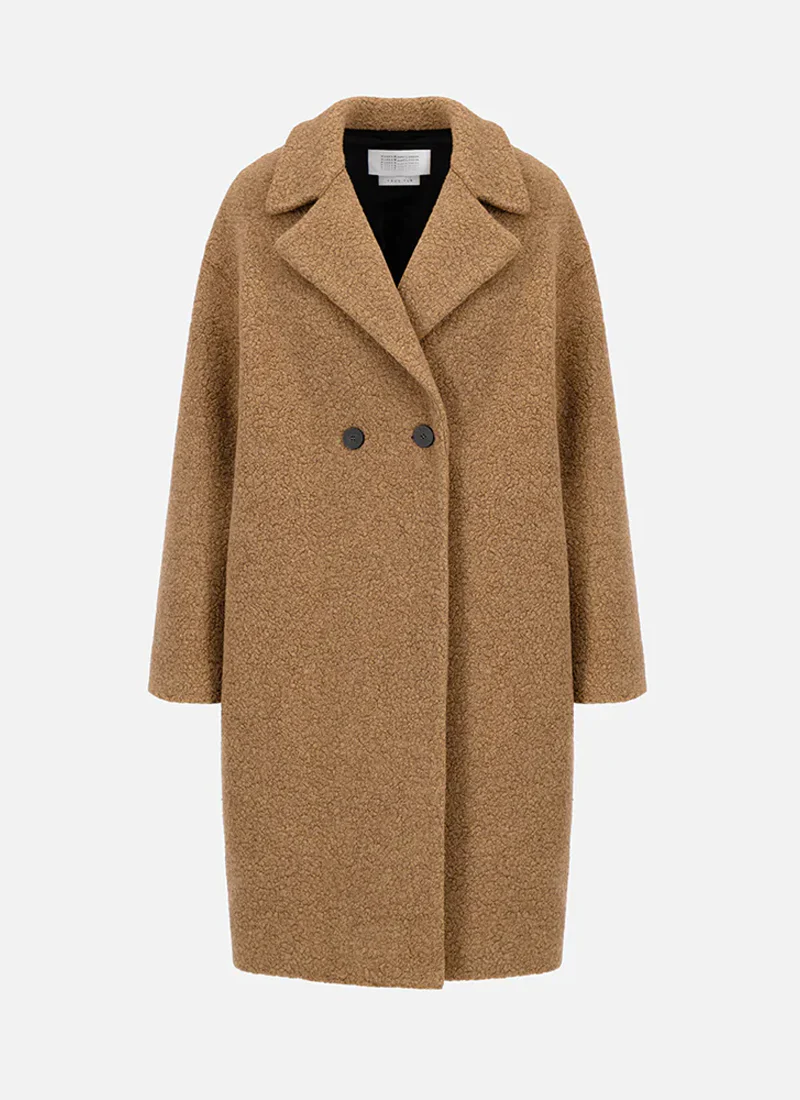 Drop Shoulder Double Boucle Coat - Image 5