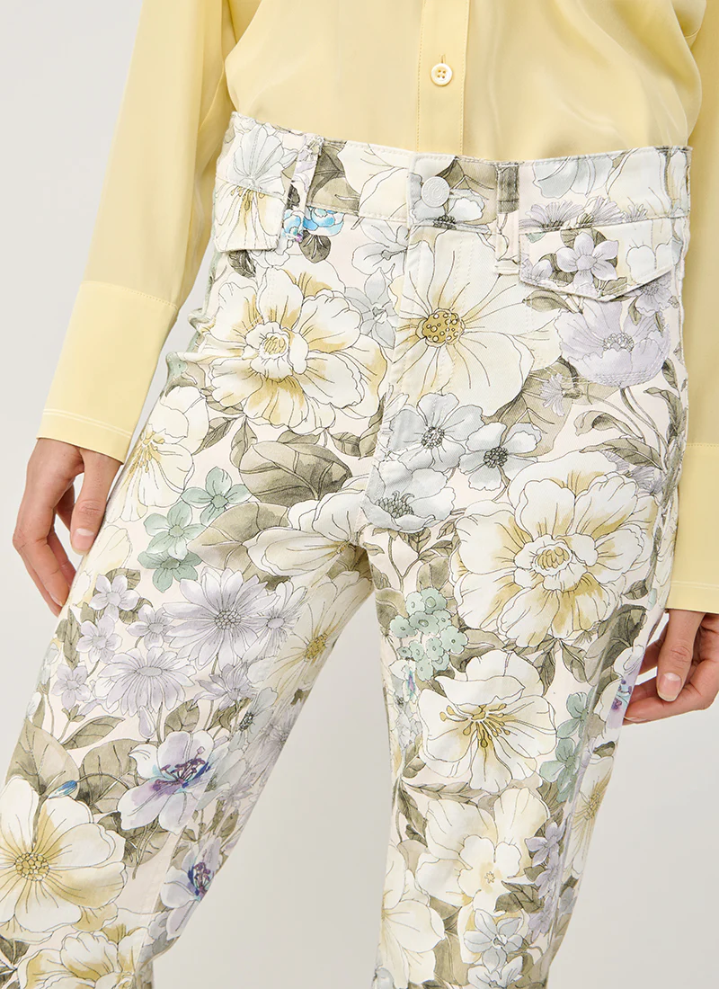 Fabienne Floral Cropped Flare Jeans - Image 3