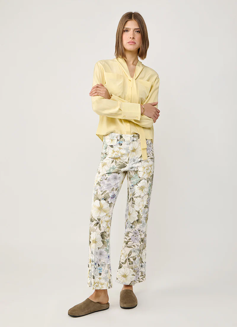 Fabienne Floral Cropped Flare Jeans - Image 4